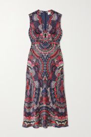 Purple Tabitha-B printed silk-satin midi dress  SALONI  NET-A-PORTER at Net a Porter